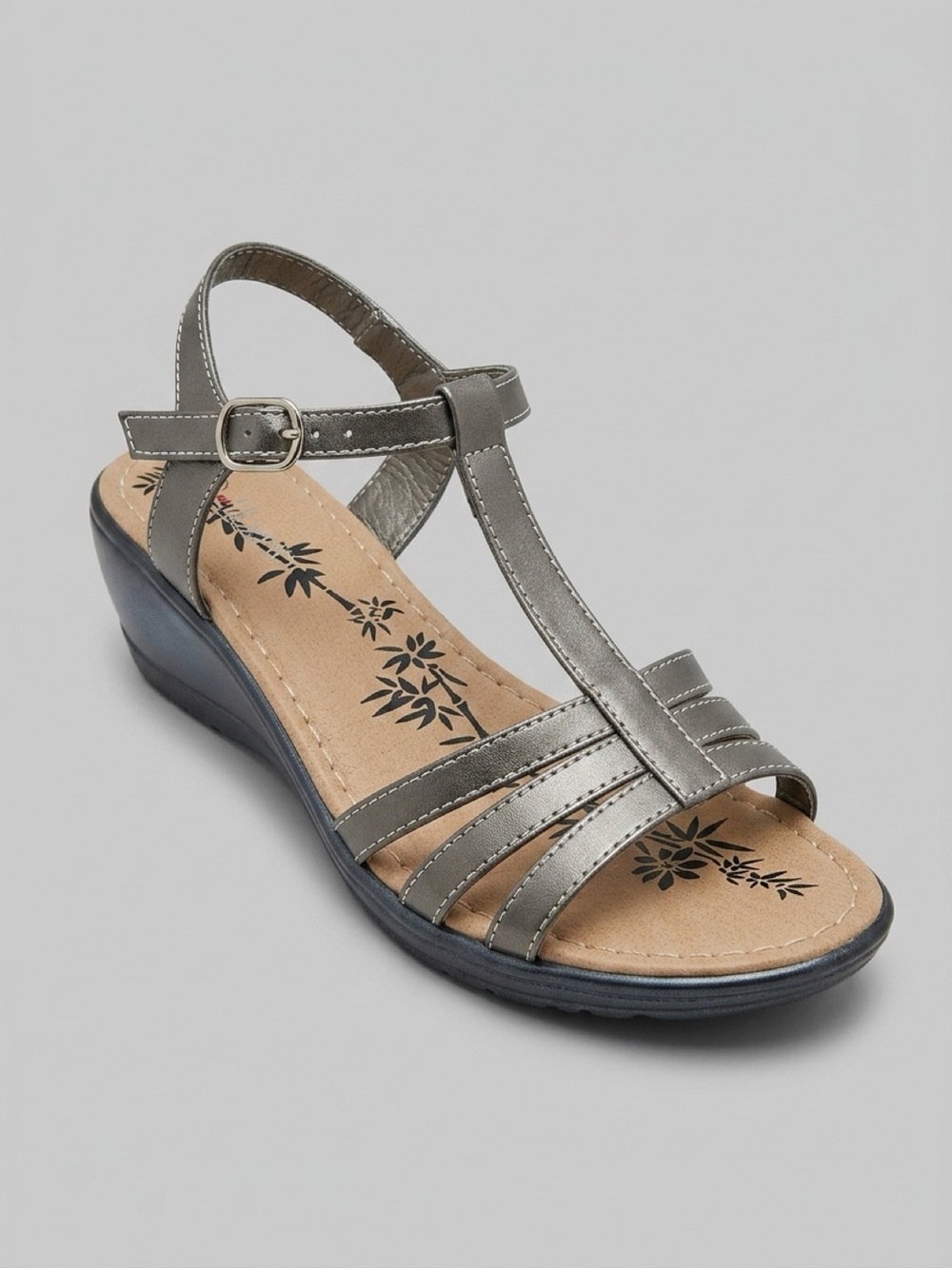 Alberto Metallic‎ Gray Strappy Sandals Size 38 US 7 NEW without box